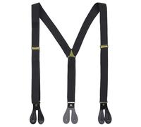 Trimming Shop Bretelle da uomo da 25 mm - Bretelle elastiche regolabili a forma di Y - Accessorio alla moda per feste, matrimoni, eventi formali e casual, Nero con fibbia in metallo bronzo#