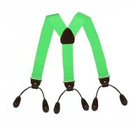 Trimming Shop Bretelle elastiche da uomo da 25 mm a forma di Y, regolabili con foro per bottoni, per pantaloni, jeans, pantaloni, accessorio alla moda per feste, eventi formali, Verde Con Brown#