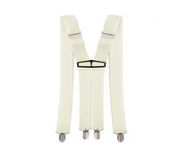 Trimming Shop Bretelle elastiche in avorio da uomo Bretelle regolabili con forma a X con robusta clip in metallo per pantaloni, jeans, pantaloni, 35mm