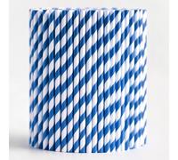 Trimming Shop, cannucce di carta per bevande per feste | Cannucce di carta | Cannucce da cocktail | Cannucce usa e getta | Cannucce di carta a righe blu e bianche per feste