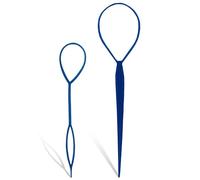 Trimming Shop Capelli Trecce Topsy Accessori Coda di Cavallo ad Anello Styling Strumento per Ragazze Donna, Diy per Chignon Moda Accessorio, 2 Pz - Blu