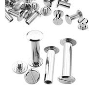 Trimming Shop Chicago, rivetti a vite da 10 mm x 25 mm, testa piatta, in ottone resistente, anti resistente per lavori in pelle fai da te, arti, rilegatura, artigianato, decorazione, 20 pezzi