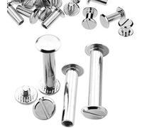 Trimming Shop Chicago, rivetti a vite da 10 mm x 30 mm, testa piatta, in ottone resistente, anti resistente per lavori in pelle fai da te, arti, rilegatura, artigianato, decorazione, 20 pezzi