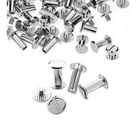 Trimming Shop Chicago - Rivetti a vite lunghi 10 mm x 15 mm, testa piatta, in ottone resistente, anti resistente per lavori in pelle fai da te, arti, rilegatura, artigianato, decorazione, 20 pezzi