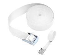 Trimming Shop Cinghia con fibbia regolabile da 25 mm, in nylon resistente, resistente ai raggi UV, per portapacchi, bagagli, moto, rimorchi e attrezzi da esterno, 5 metri, bianco