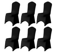 Trimming Shop Coprisedia in spandex e poliestere elasticizzato, lavabile e rimovibile, copertura protettiva per sedia per matrimoni, banchetti, cerimonie e cene in hotel (nero, confezione da 6)