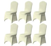 Trimming Shop Coprisedia, in tessuto di poliestere elasticizzato e spandex, lavabile e rimovibile, per matrimoni, banchetti, cerimonie e cene in hotel (avorio, confezione da 6)