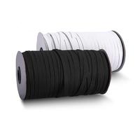 Trimming Shop Corda Elastico Rotonda Piatta Nero/Bianco 1-12mm