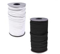 Trimming Shop Corda Elastico Rotonda Piatta Nero/Bianco 1-12mm