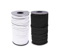 Trimming Shop Corda Elastico Rotonda Piatta Nero/Bianco 1-12mm