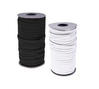 Trimming Shop Corda Elastico Rotonda Piatta Nero/Bianco 1-12mm