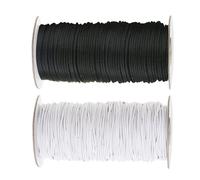 Trimming Shop Corda Elastico Rotonda Piatta Nero/Bianco 1-12mm