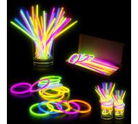 Trimming Shop Glow Stick & Glow Bracelet 15 pz Multicolore, Attiva Snap & Shake