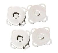 Trimming Shop Magnetico Bottoni Automatici Metallo Fermaglio Cucito Accessorio per Fai da Te Abbigliamento, Artigianato, Borsette, Pelle Cappotto, Giacca Borsetta Creazione - Argento (18mm), 18mm