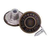 Trimming Shop - Martello a bottone per jeans, in ottone da 20 mm, con perno posteriore in alluminio, per riparazioni di abbigliamento, jeans, jeans, gonne, giacche (bronzo, 10 pezzi)