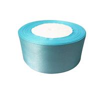 Trimming Shop, Nastro a Rotolo Intero Blu Cielo, 40 mm x 25 m, Satinato su Entrambi i Lati, dai Colori Vivaci, 100% Poliestere, per Confezioni Regalo, Decorazioni, attività artistiche e Artigianali
