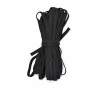 Trimming Shop - Nastro elastico piatto da 5 mm, corda elastica intrecciata da 1/5 pollice, per cucito, progetti fai da te, confezione di merceria e abbigliamento, nero, 5 metri