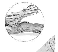 Trimming Shop - Nastro elastico piatto da 5 mm, corda elastica regolabile per cucito fai da te, progetti artistici e artigianali, riparazione di abbigliamento, realizzazione di parrucche, bianco, 25