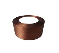 Trimming Shop, Nastro Intero Marrone, 40 mm x 25 m, Satinato su Entrambi i Lati, dai Colori Vivaci, 100% Poliestere, per Confezioni Regalo, Decorazioni, attività artistiche e Artigianali
