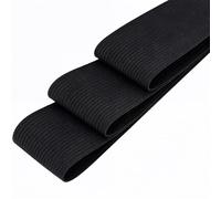 Trimming Shop Nastro per cintura ampio, piatto ed elastico, corda elastica per sartoria, cucito, confezione di abbigliamento, creazioni fai da te, nero, 50 mm x 1 m