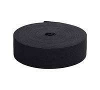 Trimming Shop Nastro per cintura ampio, piatto ed elastico, per sartoria, cucito, creazioni fai da te, larghezza: 38 mm, 5 m, nero