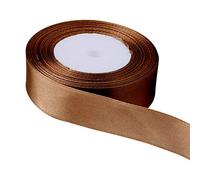 Trimming Shop Rotolo di nastro marrone, 20 mm x 25 m, raso su entrambi i lati, colori vivaci, 100% poliestere, per confezioni regalo, decorazioni, arti e mestieri, lavabile in lavatrice