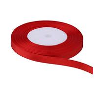 Trimming Shop Rotolo di nastro rosso, 15 mm x 25 m, doppio lato satinato dai colori vivaci, 100% poliestere, per confezioni regalo, decorazione, artigianato e bricolage, lavabile in lavatrice
