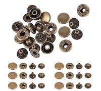 Trimming Shop S Molla Bottoni Automatici 4 Parte Metallo Snap Durevole Leggero Elementi di Fissaggio per Jeans, Pelle Artigianato, Cucito, Vestiti Riparazione,15mm,Argento,10pcs