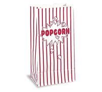 Trimming Shop Sacchetti per Popcorn - Confezione da 10 Sacchetti di Carta Kraft a Righe Rosse e Bianche per Serate cinematografiche in Famiglia