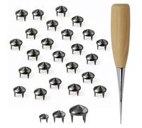 Trimming Shop Set di 600 borchie a cono basso, color canna di fucile, 6,5 mm, 8 mm, 9 mm, rivetti con punte e punteruolo, borchie punk in metallo per pelletteria, giacche, borse