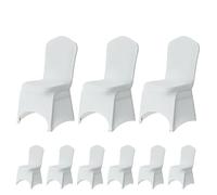 Trimming Shop Spandex Bianco della Sedia Tessuto Elastico con cartellini Super Elastico, Durevole, di Lunga Durata per Matrimonio, Feste, Confezione da 100, Spandex, Bianco, Confezione da 10…