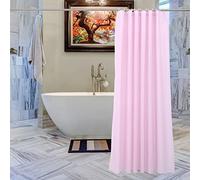 Trimming Shop Tenda da doccia 180 x 180 cm, impermeabile e resistente alla muffa - Include 12 anelli per appendere - Tenda da bagno in PEVA - Rosa