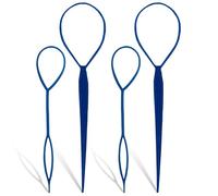Trimming Shop Topsy - Strumento per intrecciare i capelli, per coda di cavallo, accessorio per acconciature per ragazze e donne, resistente, colore blu
