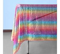 Trimming Shop Tovaglia con paillettes glitterate, 177,8 x 177,8 cm, per la casa e la sala da pranzo, matrimoni, banchetti, eventi, decorazioni per feste di Natale, arcobaleno, 1 pezzo
