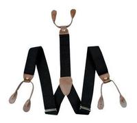 Trimming Shop Unisex Marrone Elastico Bretelle Forma a Y Tinta Unita Bretelle Regolabili con Antiscivolo Bloccabile per Pantaloni, Jeans, Pantaloni, 25mm - Nero, 44"