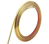 Trimold Profilo decorativo autoadesivo da 10 m in oro brillante, flessibile per bordo specchio, muro, soffitto, pavimento, mobile e bordo piastrelle