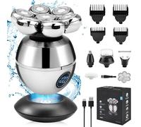 Trimpod 3.0 The Ultimate Shaver for Men Women,IPX7 Waterproof with 7 Rotating Shaver Heads,Wireless Charging Floating Head Shaver (Silver)