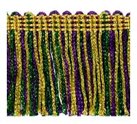 Trims By The Yard 1" Metallic Chainette Fringe Trim, Polyester-Made Decorative Fringe Trim, Versatile Fringes for Costumes, Uniforms, Home Decor, and Party Decorations, 10 Yards, Magenta