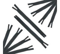 Trimz 15 cm (~ 6") Nero One Way End Stop Zip con 4 mm Denti x Pezzi, Poliestere, 15, 10 unità