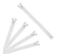 Trimz 15 cm (~ 6 Pollici) Bianco One Way End Stop Zip con 4 mm Denti x 5 Pezzi, Poliestere, 5 unità