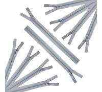Trimz 15 cm (~ 6 Pollici) Grigio One Way End Stop Zip con 4 mm Denti x Pezzi, Poliestere, 15, 10 unità