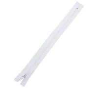 Trimz 25 cm (~ 30,5 cm) One Way End Stop Zip con Denti da 4 mm, 5 Pezzi, Poliestere, Bianco, 25 x 4 x 1 cm