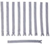 Trimz 30 cm (~ 12 Pollici) Grigio Chiusura Lampo unidirezionale con Denti da 4 mm 10 Pezzi, Poliestere, unità