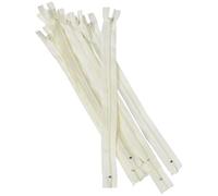 Trimz 30 cm (~ 30,5 cm) One Way End Stop Zip con Denti da 4 mm, 10 pz, Poliestere, Crema, 30 x 4 x 1 cm