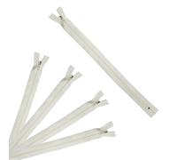 Trimz 30 cm (~ 30,5 cm) One Way End Stop Zip con Denti da 4 mm, 5 Pezzi, Poliestere, Crema, 30 x 4 x 1 cm