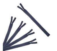 Trimz 45 cm Navy One Way End Stop Zip con Denti da 4 mm - Nero x 5 Pezzi, Poliestere, 45 cm