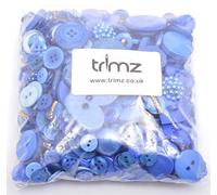 Trimz Bottoni di Forme e Dimensioni assortite, Blu, 250 g