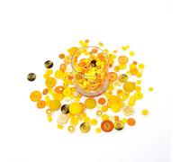 Trimz Bottoni di Forme e Dimensioni assortite, Giallo/Arancione, 250 g