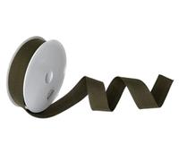 Trimz Fettuccia in Cotone, Baumwolle, Verde Oliva Scuro, 25mm x 5m
