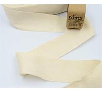 Trimz - Nastro 100% cotone a spina di pesce, naturale, 40 mm x 10 m
